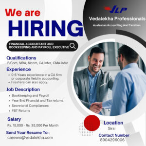 Accountant/bookkeeping/payroll executive job in Sirsi