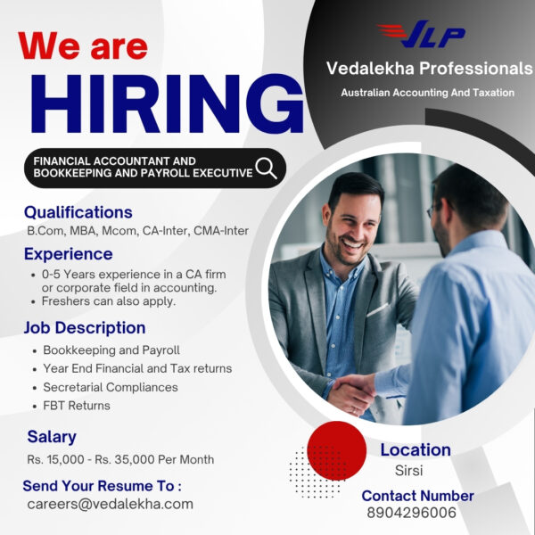 Accountant/bookkeeping/payroll executive job in Sirsi