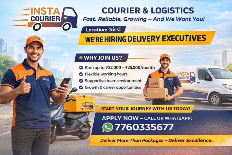 Delivery Executive Job in Sirsi-Insta Courier