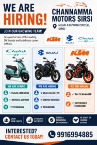 Job Openings at Channamma Motors Sirsi