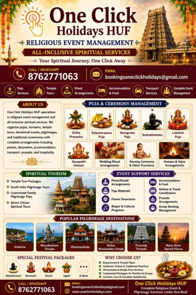 One Click Holidays | Event & Spiritual Services