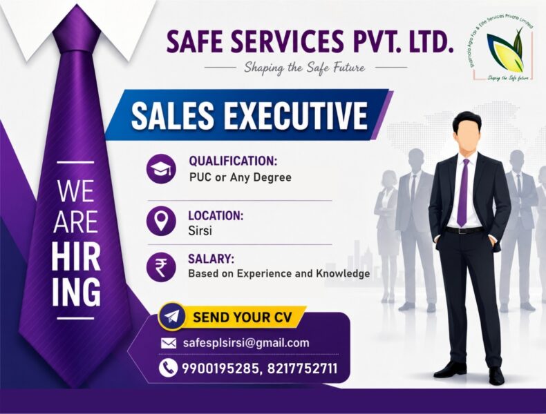 Sales executive job in Safe Service Ltd