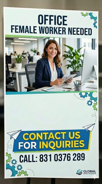 Female staff required for office work
